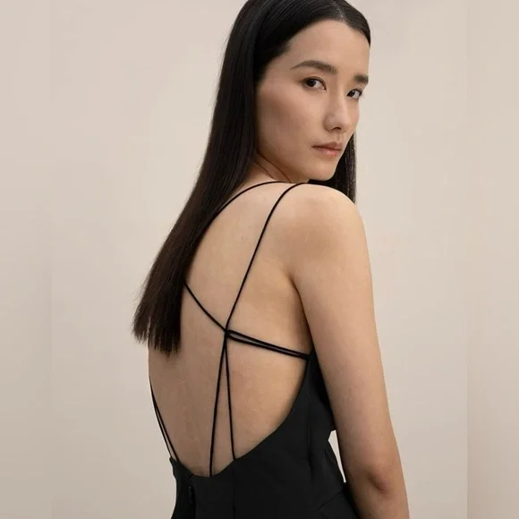 LilySilk Silk Cocktail Dress Wrap Elegant Spaghetti Strap Dress - Picture 3 of 7